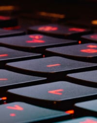 red backlighted laptop keyboard